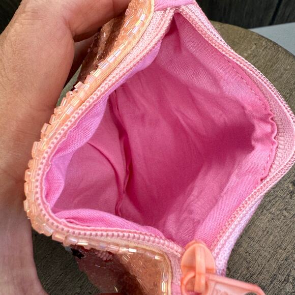 Beaded Holiday Coin Purse Flower Coin Purse Accessories Travel Pouch NEW - Picture 5 of 5